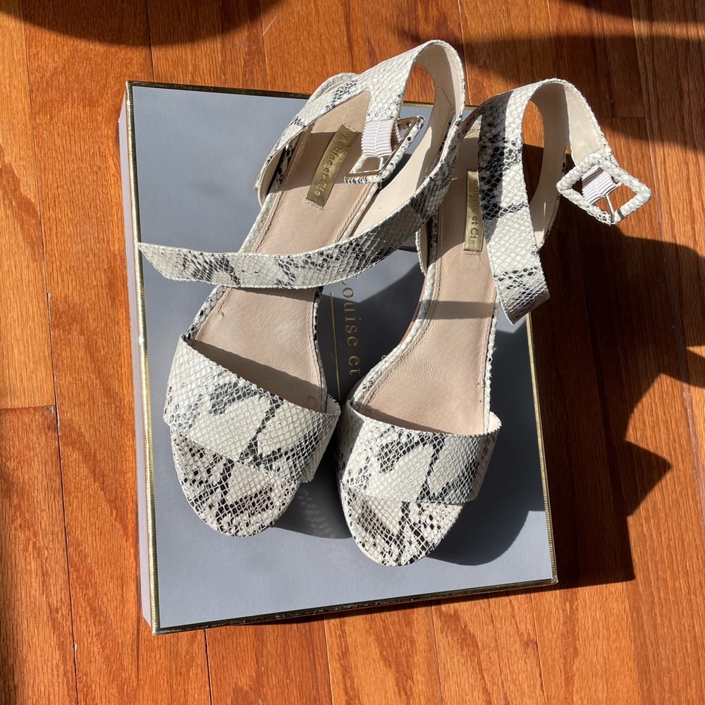 Snake skin block heels
